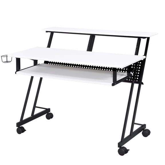 Music Keyboard Stand Desk with Shelves / Mobile and Stable in Home Studio
