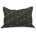 thumbnail image 1 of Music Knitted Quilt Pillowcover, Musical Notes and Clef Sheet Pattern in Abstract Style Print, Standard King Size Pillow Cover for Bedroom, 30" x 20", Black and White, by Ambesonne, 1 of 2