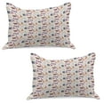 thumbnail image 1 of Music Knitted Quilt Pillowcover Set of 2, Instruments Drums Speakers Keyboard Headphones Records Blues Music is My Life Theme, Standard Queen Pillow Sham Bedroom, 30" x 20", Multicolor, by Ambesonne, 1 of 1