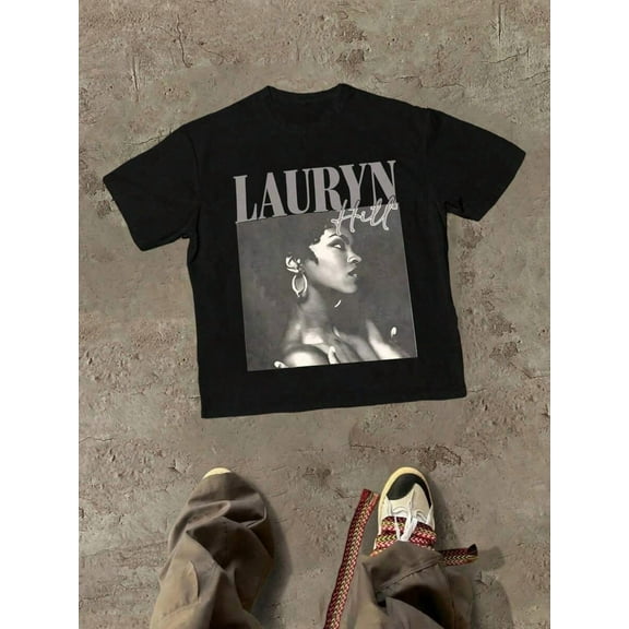 Music Lauryn Hill Themed With Artist's Name And Image Themed Graphic Casual Soft Short Sleeve Pure Cotton 220gsm T - Shirt