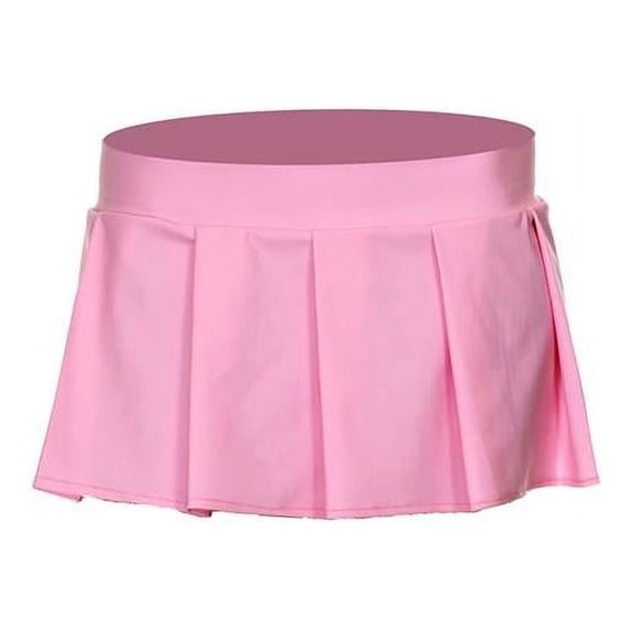 Music Legs 25075-HOTPINKS-M Solid Color Pleated Skirt, Hot Pink - Small & Medium