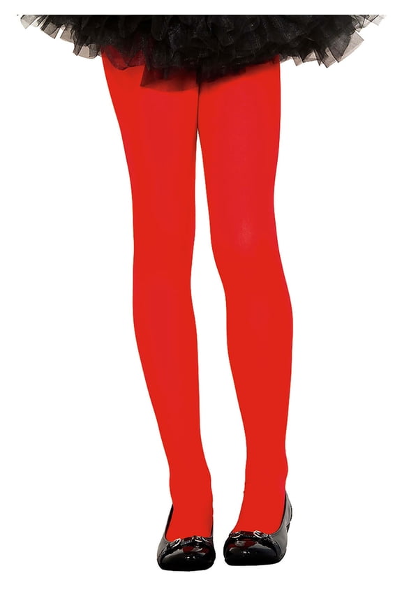 280-RED-S Girls Opaque Tights - Small