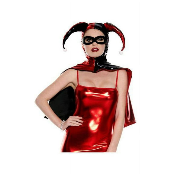 Music Legs 70771 Wet Look Harley Zip Up Cape with Mask Cape