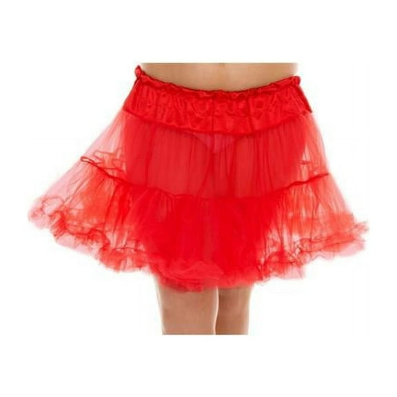 Music Legs 711Q-RED Plus Size Tulle Petticoat - Red