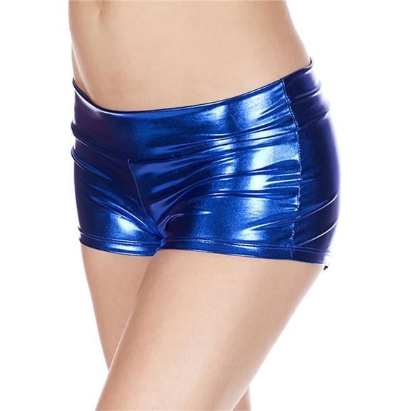Music Legs Adult Women's Blue Banded Metallic Short