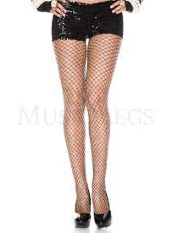 Mini diamond net spandex pantyhose 9030-BLACK