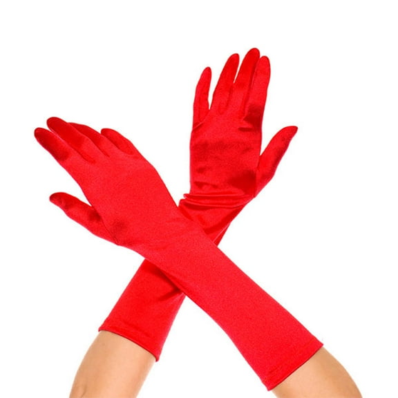Music Legs Elbow Length Satin Gloves
