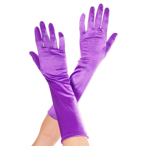 Music Legs Elbow Length Satin Gloves