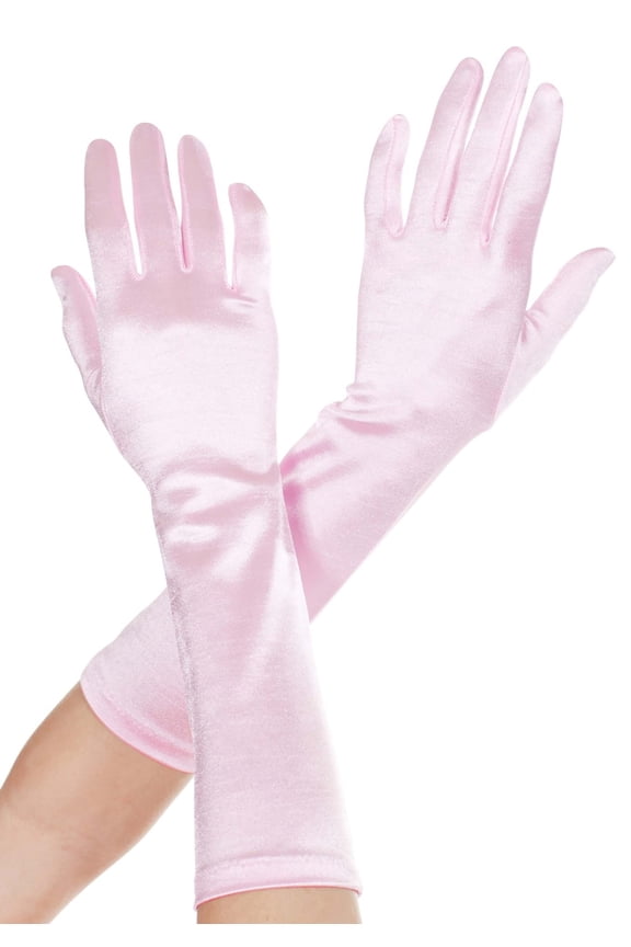 Elbow Length Satin Gloves