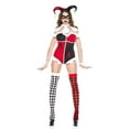 thumbnail image 1 of Music Legs Harley Quinn Fancy-Dress Costume for Women with Diamond Print Romper, Adults M, 6 PC, 1 of 2