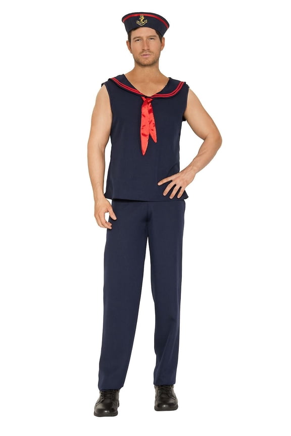 Men's Adult Men's Sailor Navy Red Costume