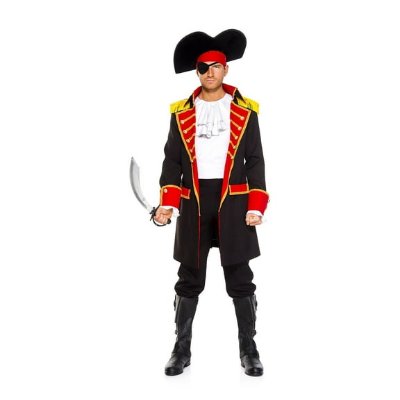 Music Legs Men's Pirate Captain Costume, Sexy Men's Pirate Captain Costume