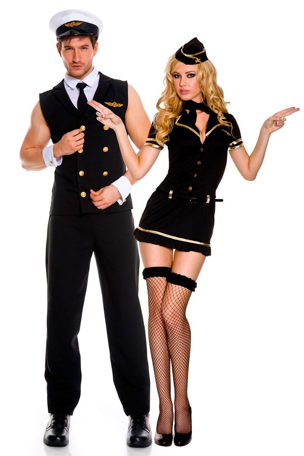 sexy pilot lingerie Black Gold Pilot 3Pc Sexy Costume main image 0