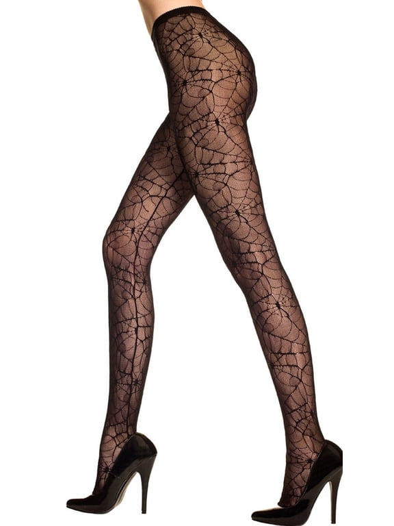 Sky Hosiery 701 Black Womens Spider Web Hose