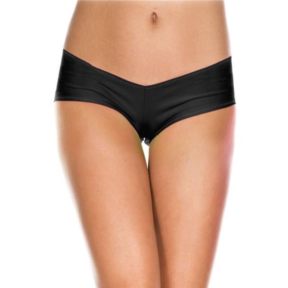 Music Legs Women's 127-BLACK Micro Mini Shorts, Black