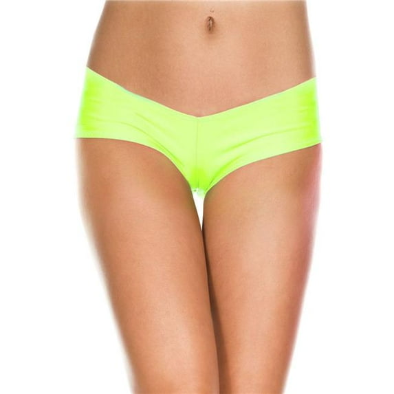Music Legs Women's 127-NEON GREEN Micro Mini Shorts, Neon Green