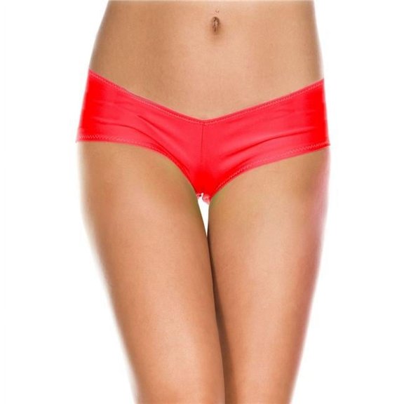 Music Legs Women's 127-RED Micro Mini Shorts, Red