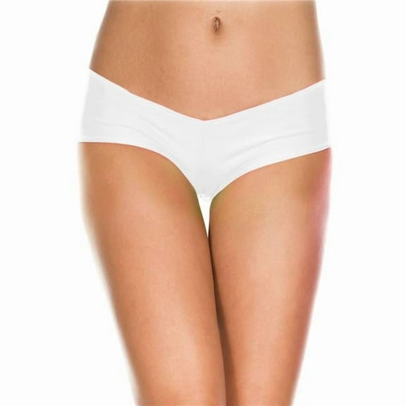 Music Legs Women's 127-WHITE Micro Mini Shorts, White