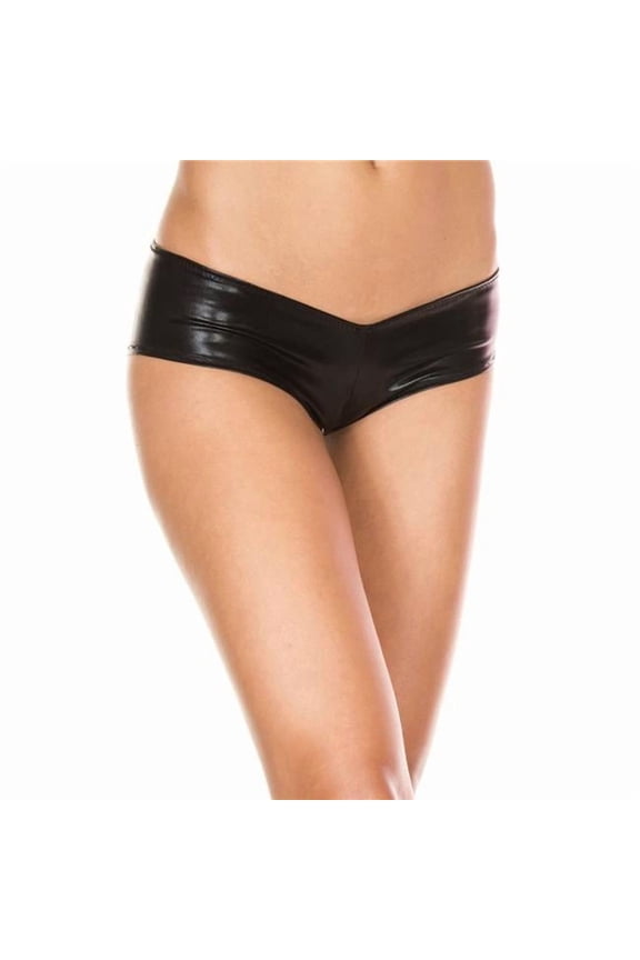 Women's 131-BLACK Micro Metallic Shorts, Black