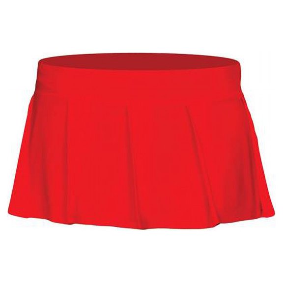 Music Legs Women's 25075-REDM-L Solid Color Pleated Skirt; Medium & Large 25075-REDM/L