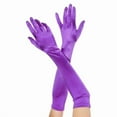 thumbnail image 1 of Music Legs Women's 452-PURPLE Extra Long Satin Gloves - Purple, 1 of 4