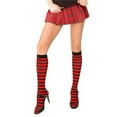 thumbnail image 1 of Music Legs Women's 5741-BLACK-RED Striped Knee High Socks - Black & Red 5741-BLACK/RED, 1 of 1