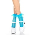 thumbnail image 1 of Music Legs Women's 597-TURQUOISE Fishnet Anklet with Ruffle Trim, Turquoise, 1 of 1