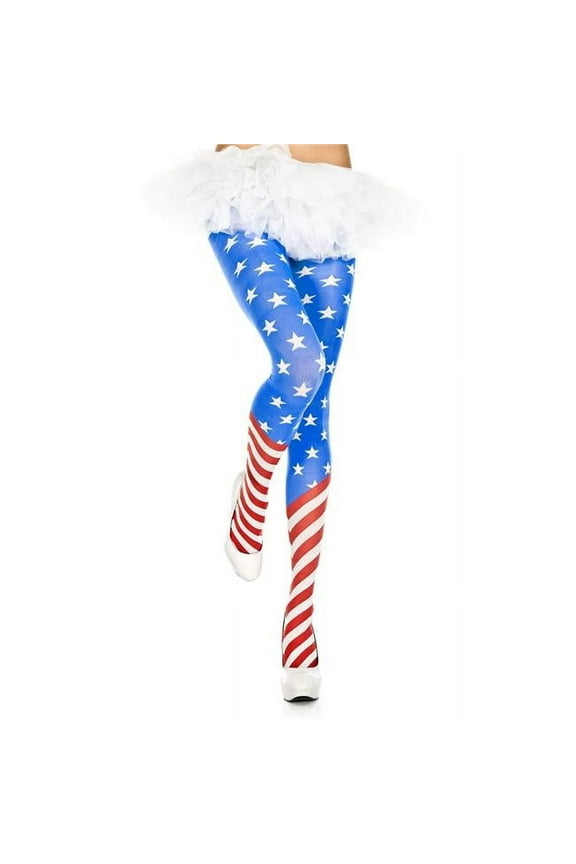 Women's 7069-AS SHOWN American Flag Spandex Tights