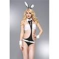 thumbnail image 1 of Music Legs Women's 70709-BLACK-WHITE 3 Piece Tuxedo Look Teddy with Attached Belt; Black & White 70709-BLACK/WHITE, 1 of 1