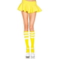 thumbnail image 1 of Music Legs Women's Acrylic Knee High Retro Sock, Style 5726 5726-NEON YELLOW/WHI, 1 of 2
