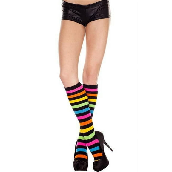 Music Legs Women's Acrylic rainbow stripes knee hi 5307-RAINBOW