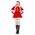 thumbnail image 1 of Music Legs Women's Adult Secret Santa Claus Short Dress Costume 70827-ML, 1 of 2
