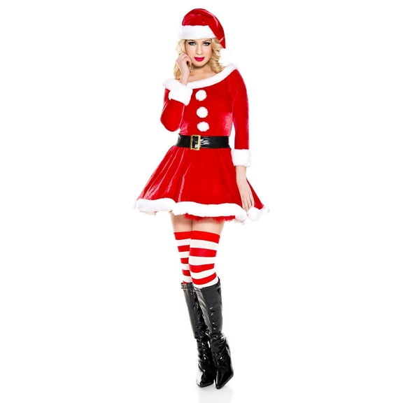 Music Legs Women's Adult Women's Mrs Claus Hottie Costume