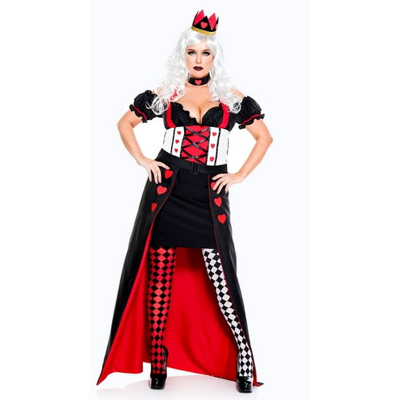 Music Legs Women's Adult Women's Plus Size Enchanting Royal Heart Queen Costume