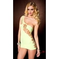 thumbnail image 1 of Music Legs Women's Asymmetrical Ripped Opaque Mini, Nylon, Spandex, Green (One Size), 1 of 1
