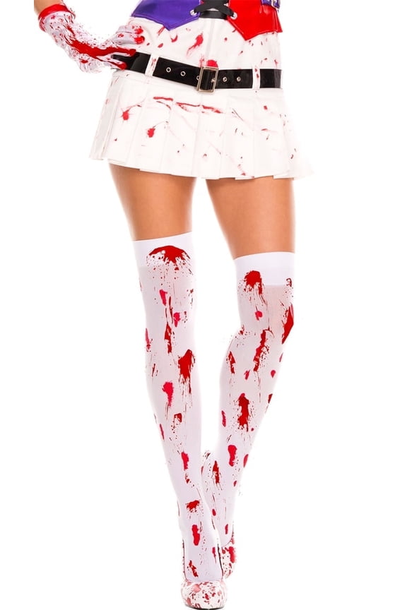 Women's Bloody Thigh Highs White/Red One Size Fits Most