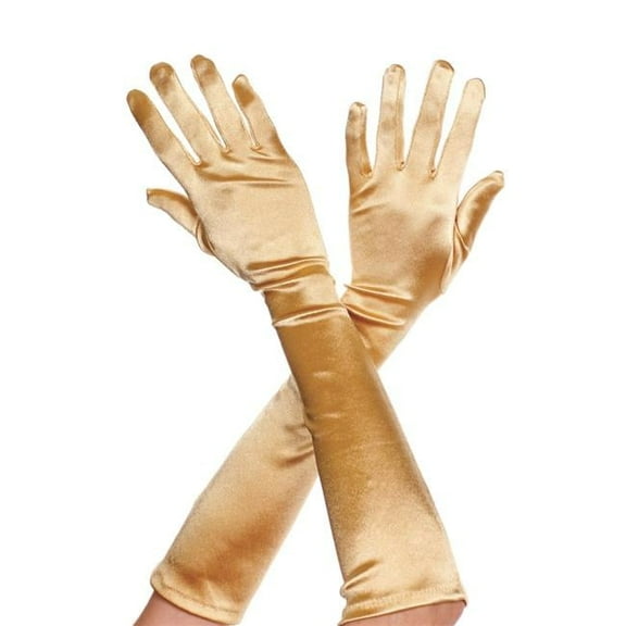 Music Legs Women's Extra long satin gloves 452-GOLD