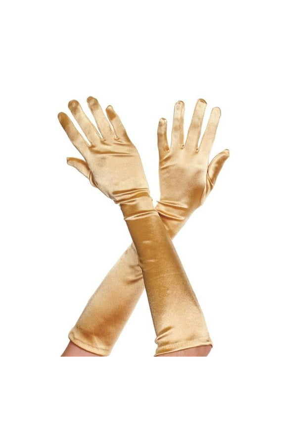 Women's Extra long satin gloves 452-GOLD