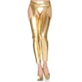thumbnail image 1 of Music Legs Women's Footless wet look suspender tights 35111-GOLD, 1 of 2