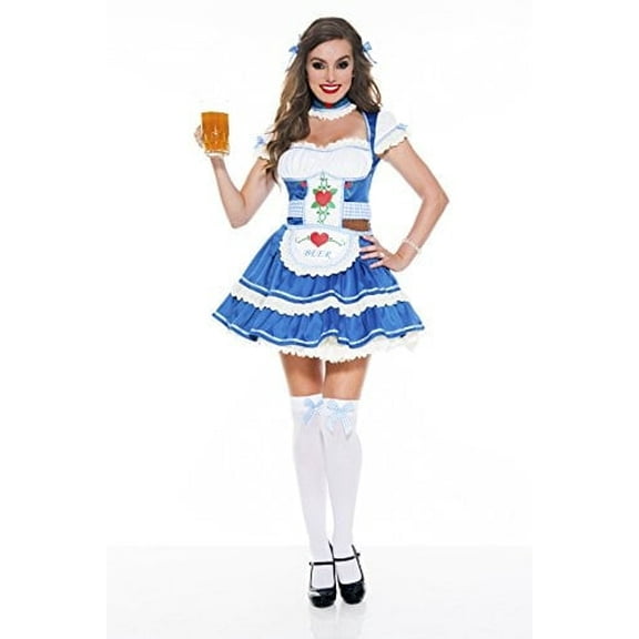 Music Legs Women's Loving Beer Sweetie, Blue/White, X-Small