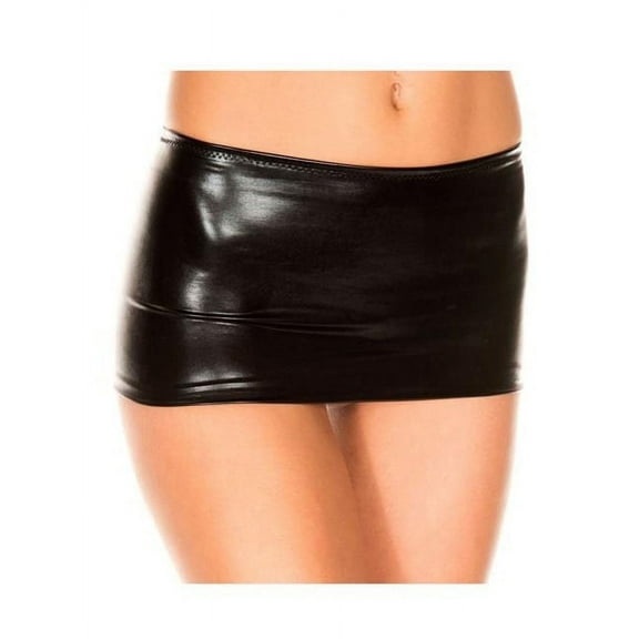 Music Legs Women's Metallic Mini Skirt; Black 156-BLACK