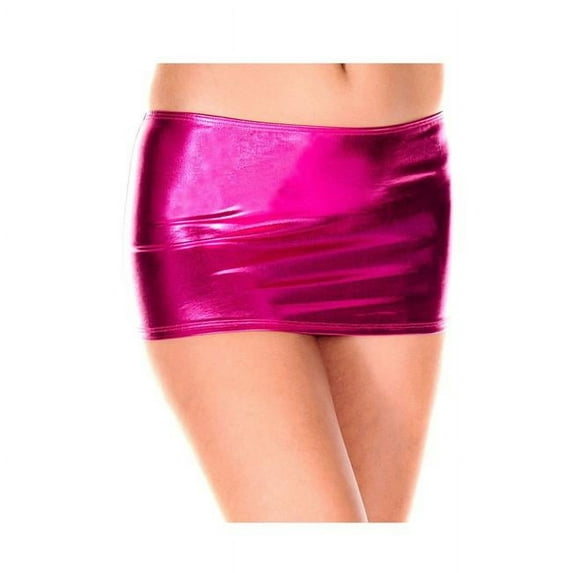 Music Legs Women's Metallic Mini Skirt; Hot Pink 156-HOTPINK