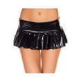 thumbnail image 1 of Music Legs Women's Metallic Pleated Mini Skirt - Black 153-BLACK, 1 of 1