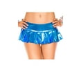 thumbnail image 1 of Music Legs Women's Metallic pleated mini skirt 153-TURQUOISE, 1 of 2