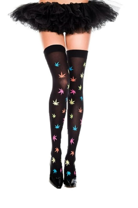 Women's Multicolor print leaf thigh hi 4286-AS SHOWN