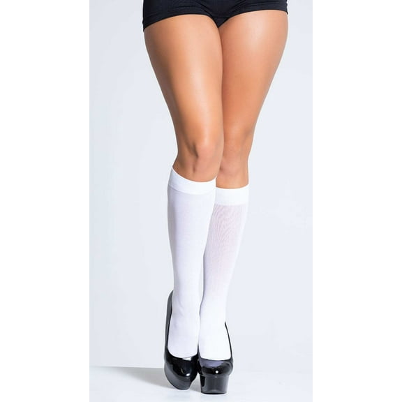 Music Legs Women's Opaque Knee High, Style 5747 5747-WHITE