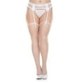 thumbnail image 1 of Music Legs Women's Plus Size Mini Diamond Net Spandex Stockings; White 4936Q-WHITE, 1 of 1