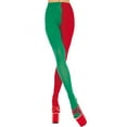 thumbnail image 1 of Music Legs Women's Plus size opaque jester tights 748Q-BLACK/KELLY GREEN, 1 of 1