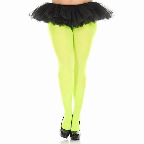 Music Legs Women's Plus size opaque tights 747Q-NEONGREEN