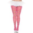 thumbnail image 1 of Music Legs Women's Plus size striped tights 7471Q-RED-WHITE, 1 of 1